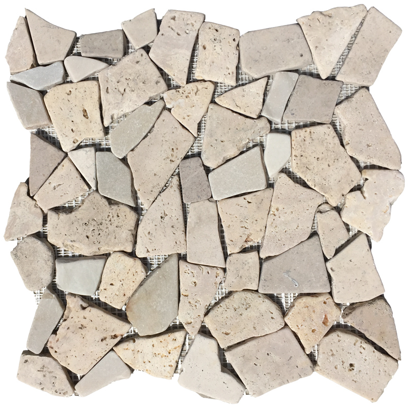 Sliced Stone Mosaic Tile On Mesh For Garden Paver