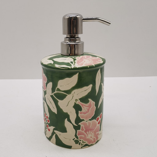 Underglazed Handpainted Colorful Pattern Soap Dispenser