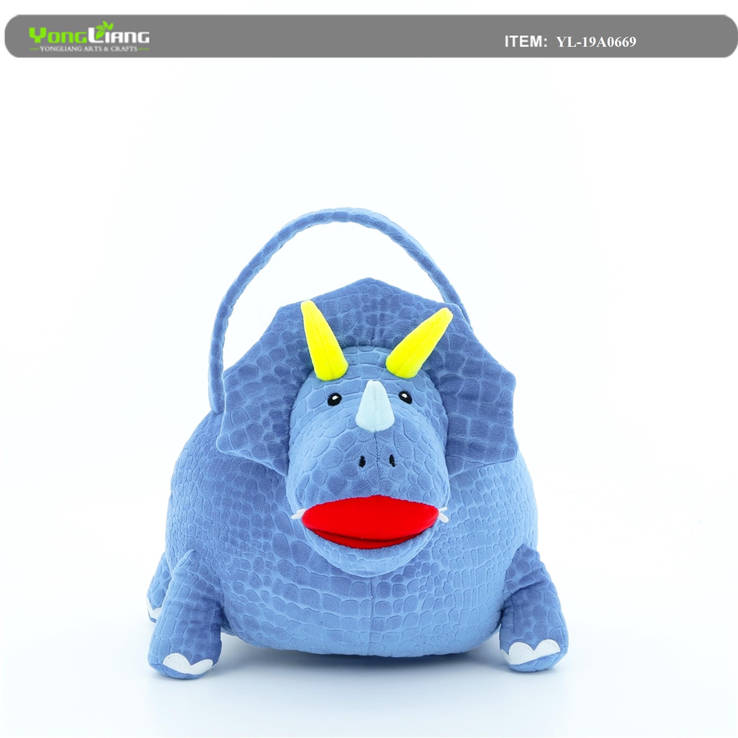 City Streets Dinosaur Medium Plush Kids Easter Egg Basket