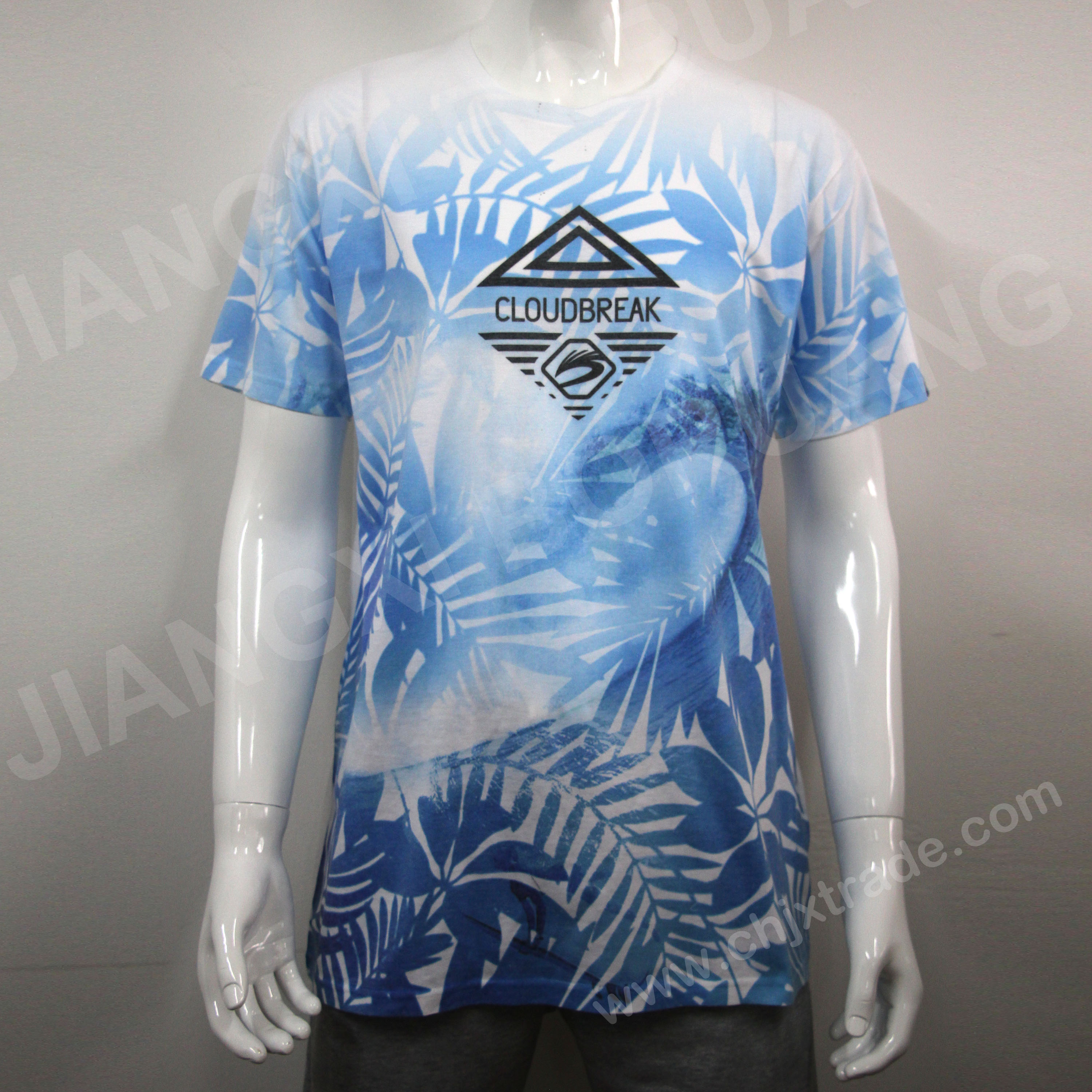 Mens 100%polyester Jersey T-Shirt With Full Print