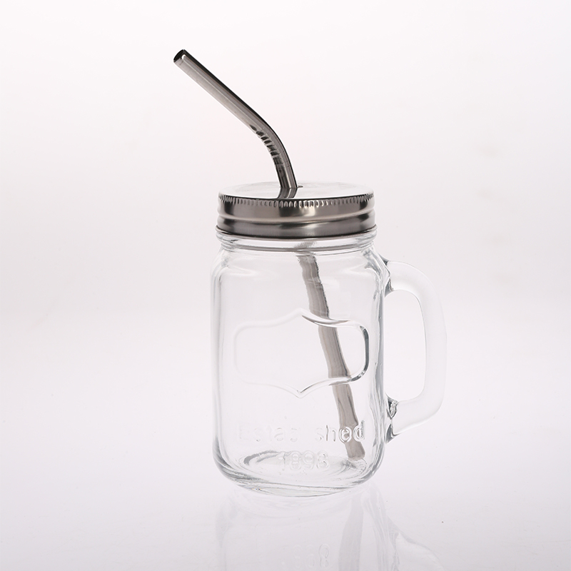glass bottle with iron lid