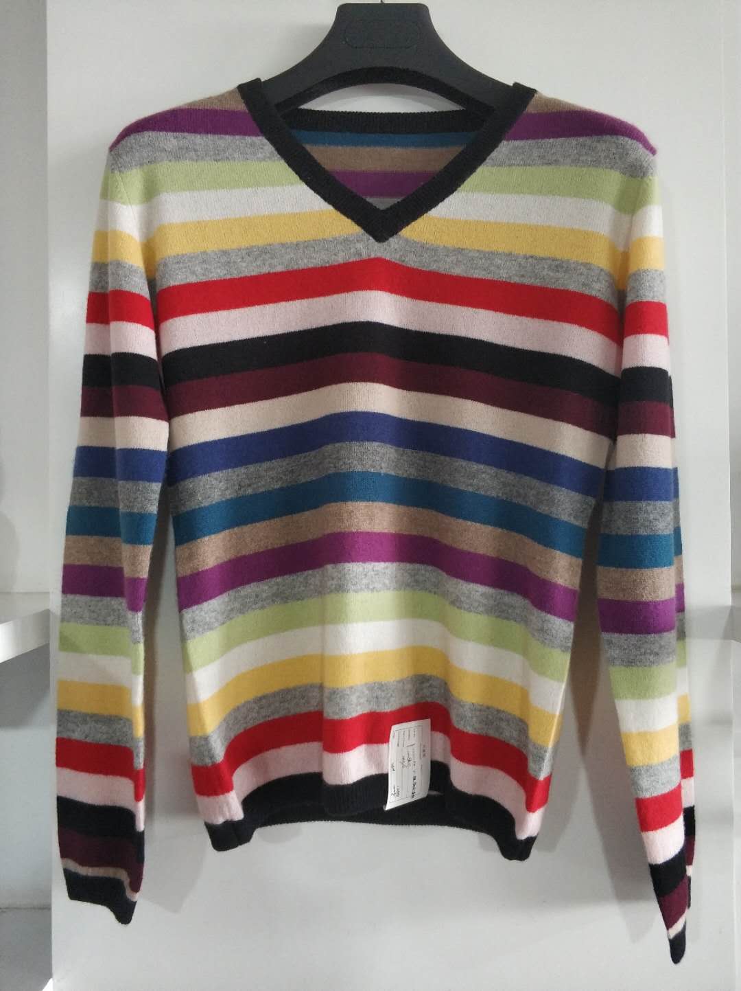 Cashmere stripe sweater for lady