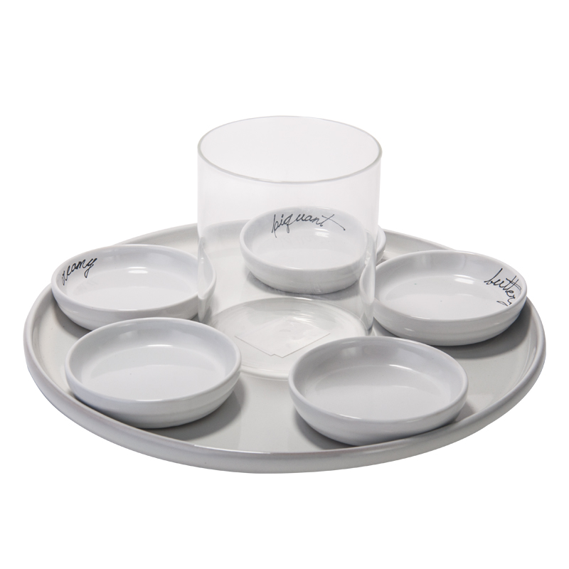 Condiment dip bowl set 7