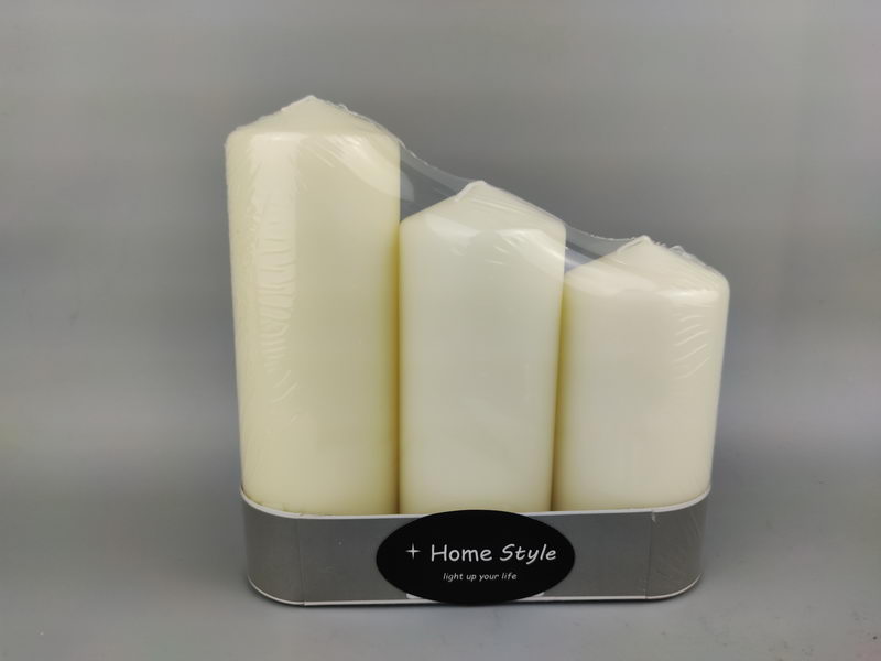 S/3 over-dipping pillar candles