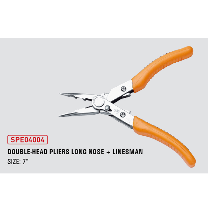 Double head pliers long nose + combination