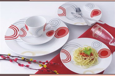 30pcs White Dinner Set Porcelain Round