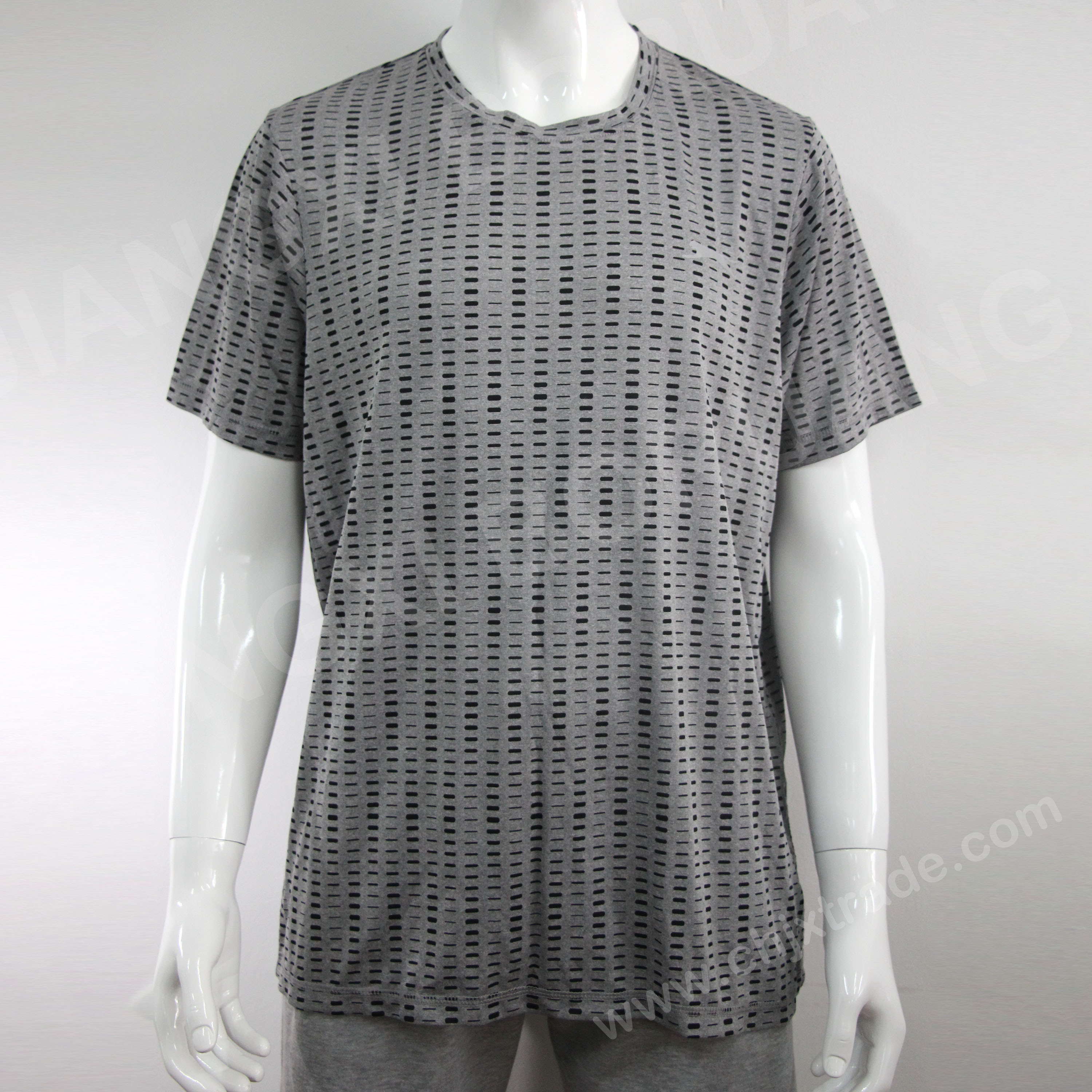 Mens 100%polyester Moisture Wicking T-Shirt With Print