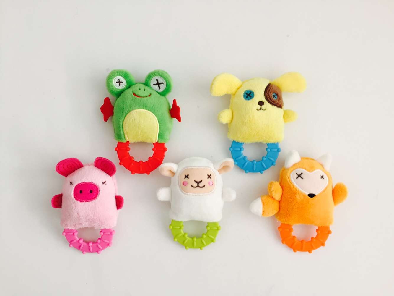finger toy with teether hand puppet toy with mirro teether