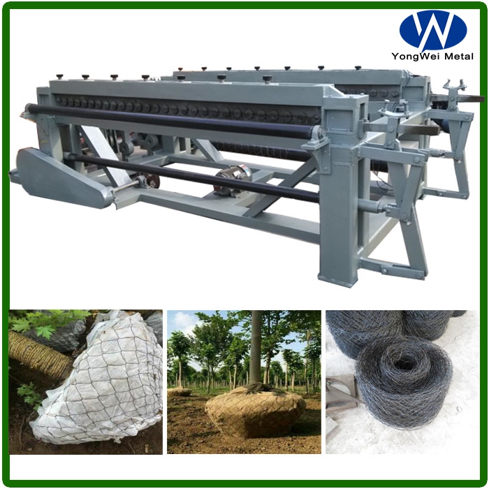 Tree root transplant wire mesh machine