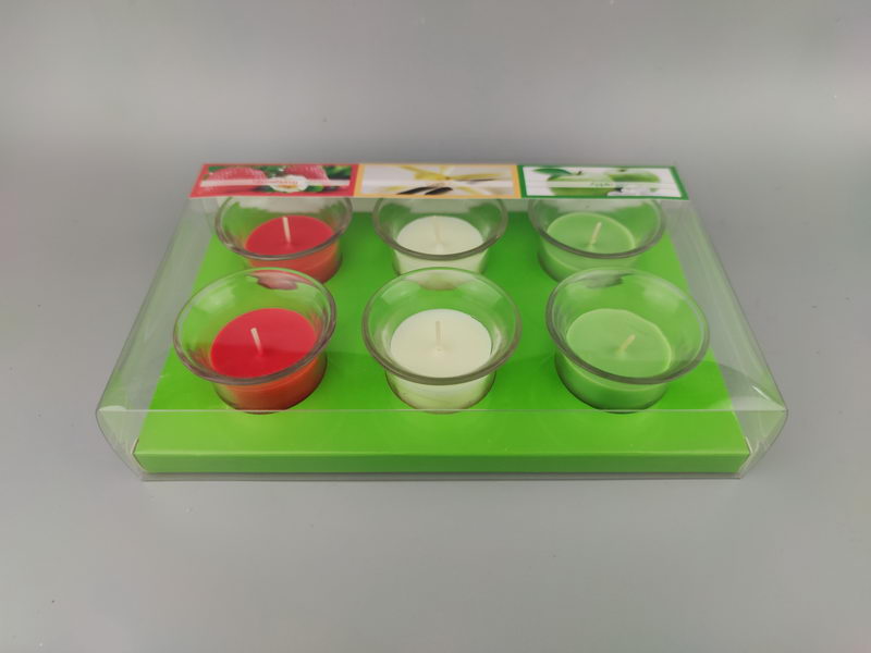S/6 glass jar candles