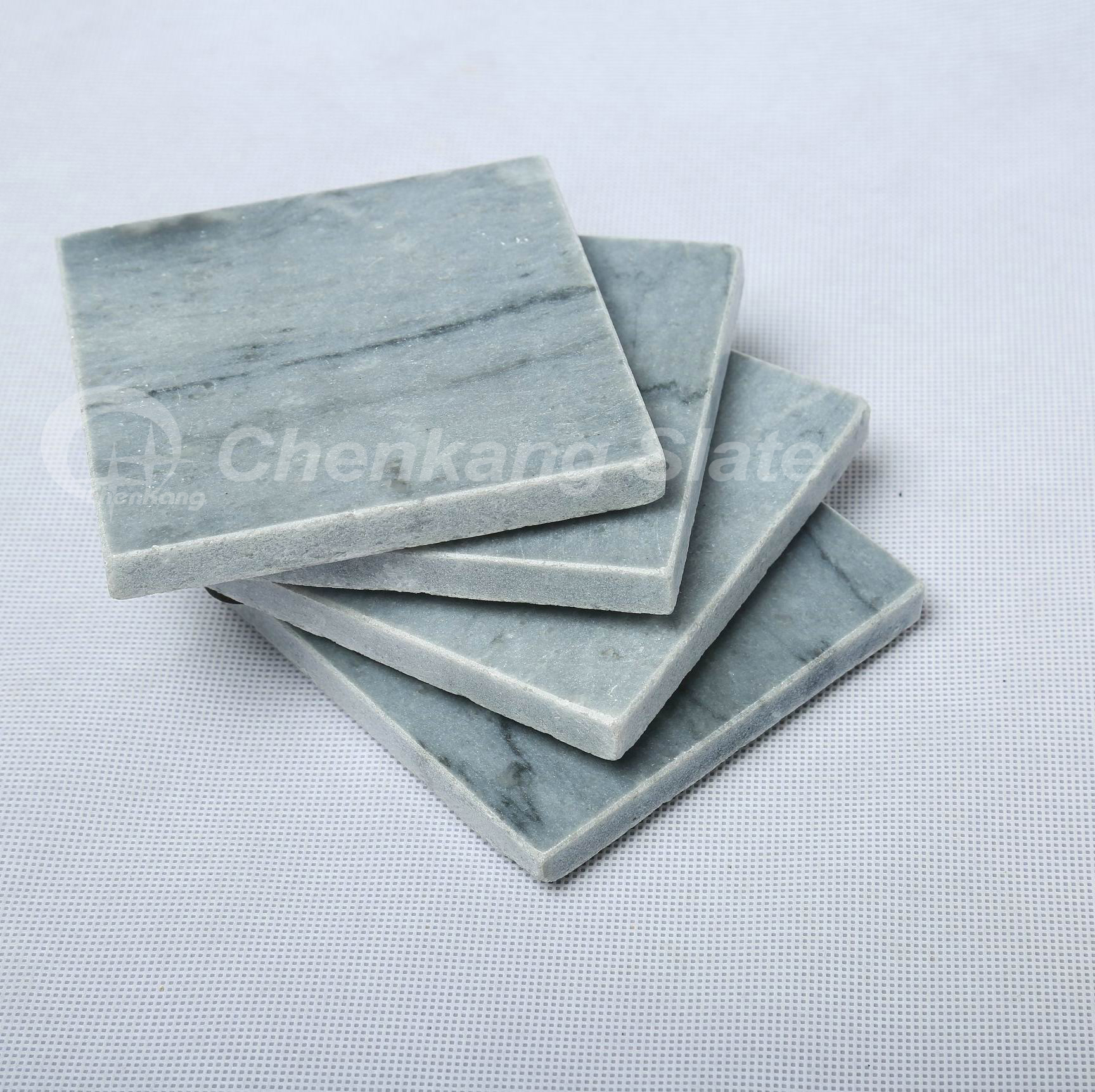 Set Of 4, Grey Marble Coasters