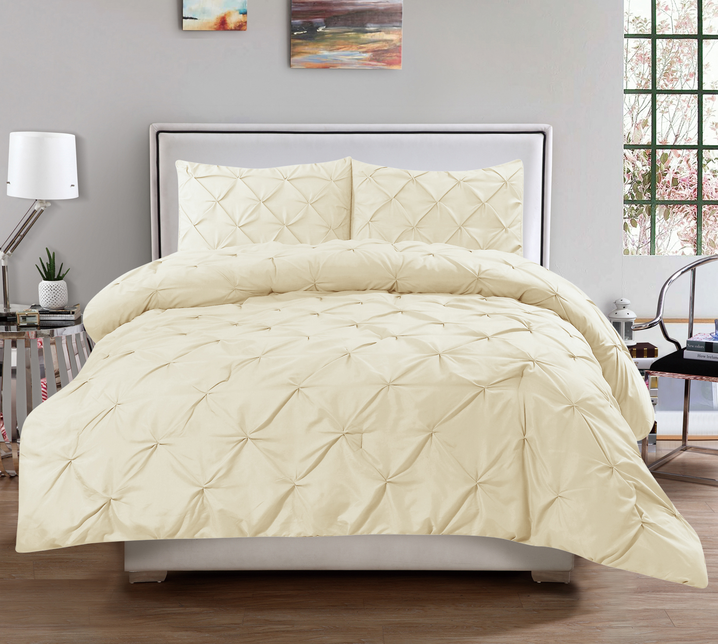 3pc pintuck comforter set