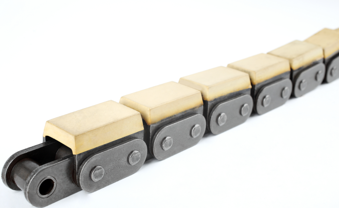 Roller chain with elastomer profile