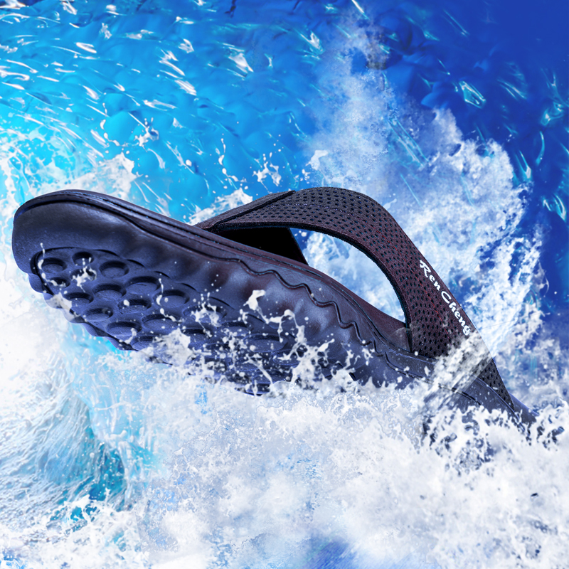 Men's Causal Cushion Beach Flip Flop With Pu Upper And Eva Outsole