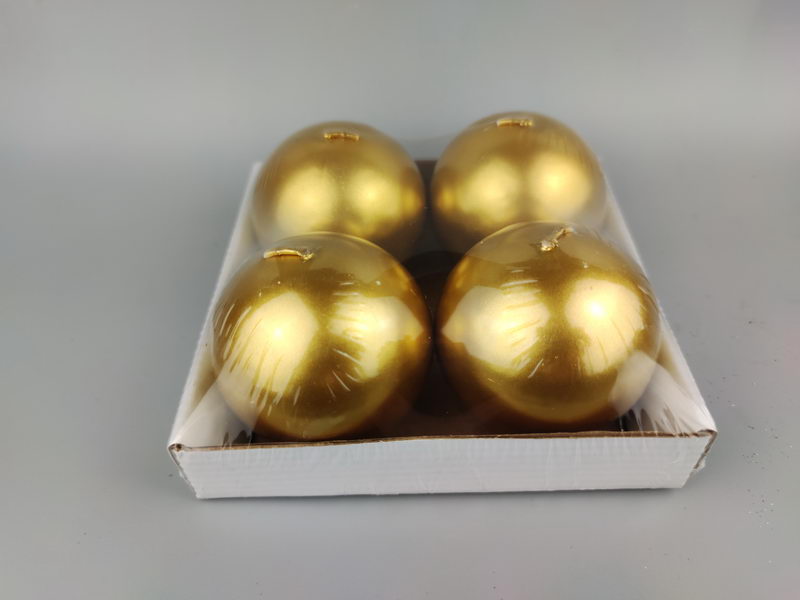 S/4 over-dipping ball candles, metallic lacquer