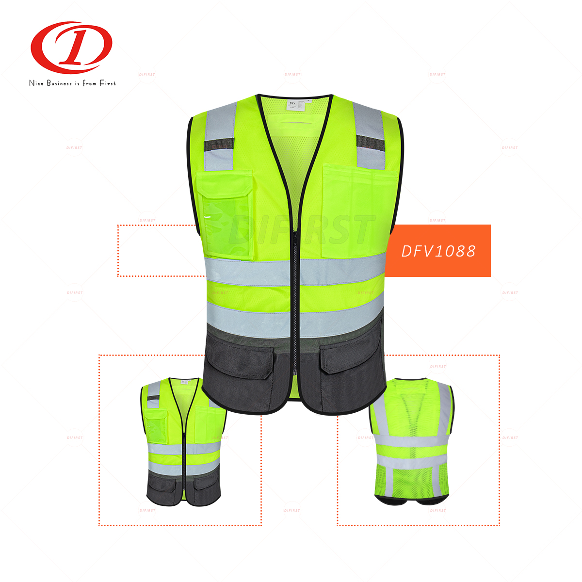 Two Tones Road Reflective Warning Safety Vest