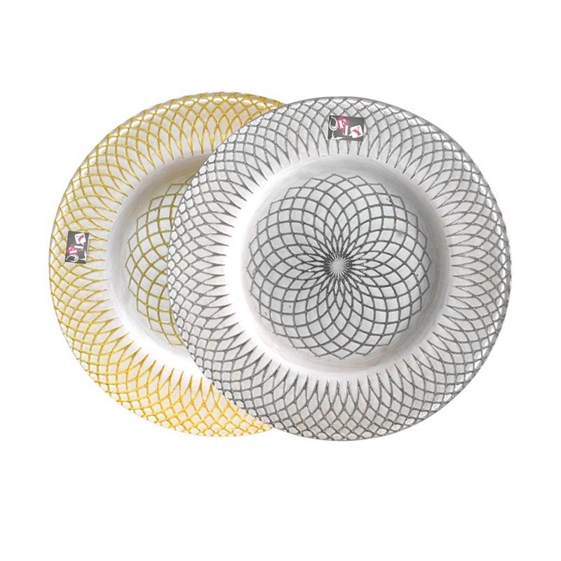 Wholesale glass cake plate, round glass charger plate