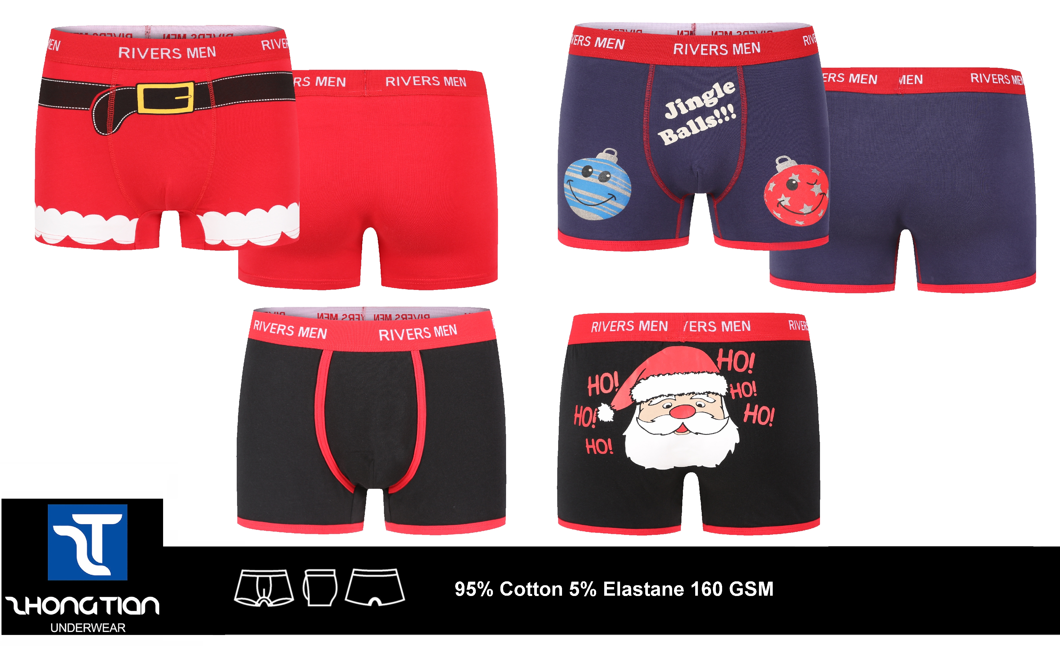 boxer,trunk, cotton stretch, Christmas style