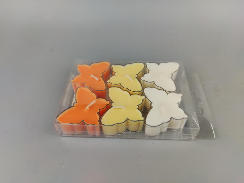 S/6 butterfly candles in PC cup