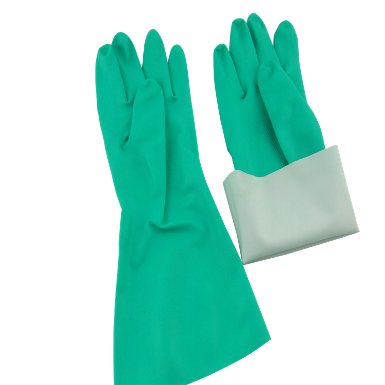Green industry nitrile work gloves