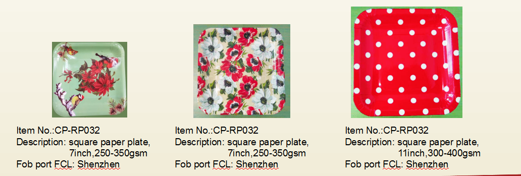 square paper plate
