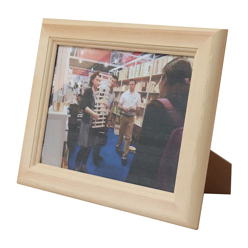 Natural wooden photo frame to decorate table top