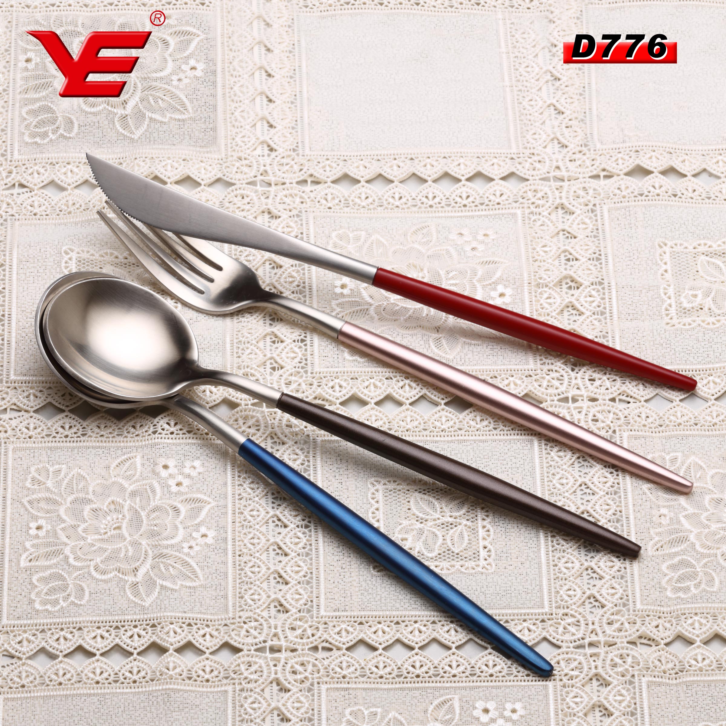 Popular Stainless Steel Cutlery Set, Flatware Set with Color Coating, YE