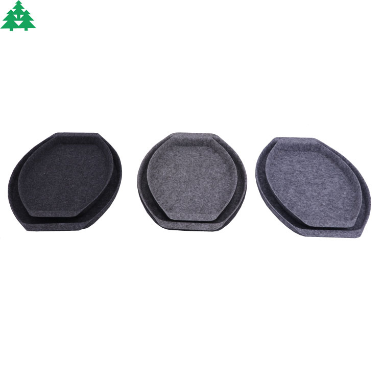 Oval mold felt basket with handle, S/2