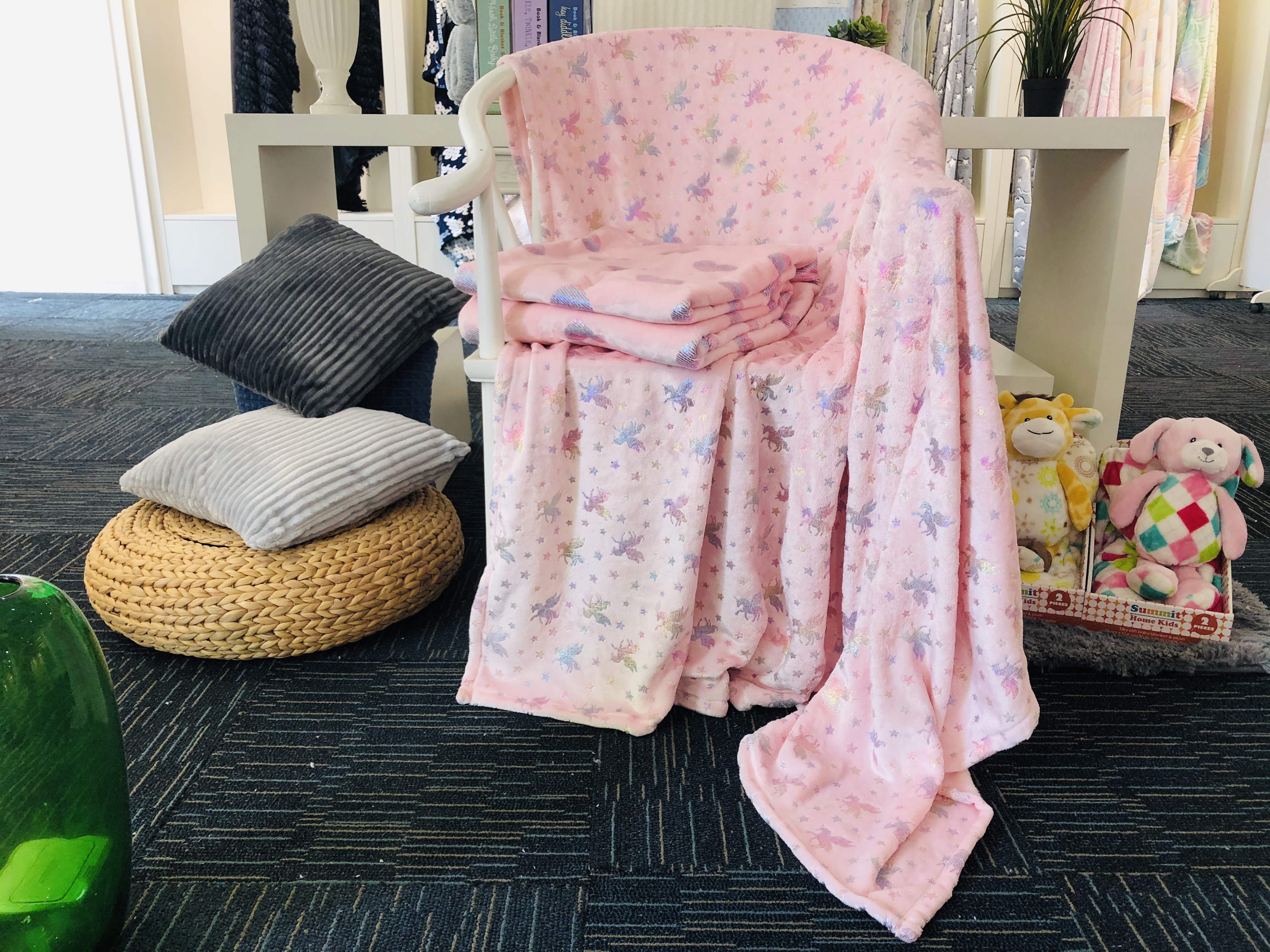 Foil printed flannel blanket