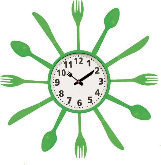 Wall clock; quartz clock; best sale; Kitchen clock; fork and spoon; gift; simple round clock; 14inch 35cm