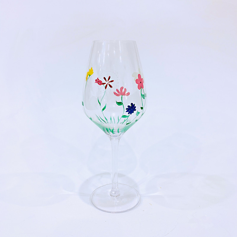 Hand drawing white wine glass