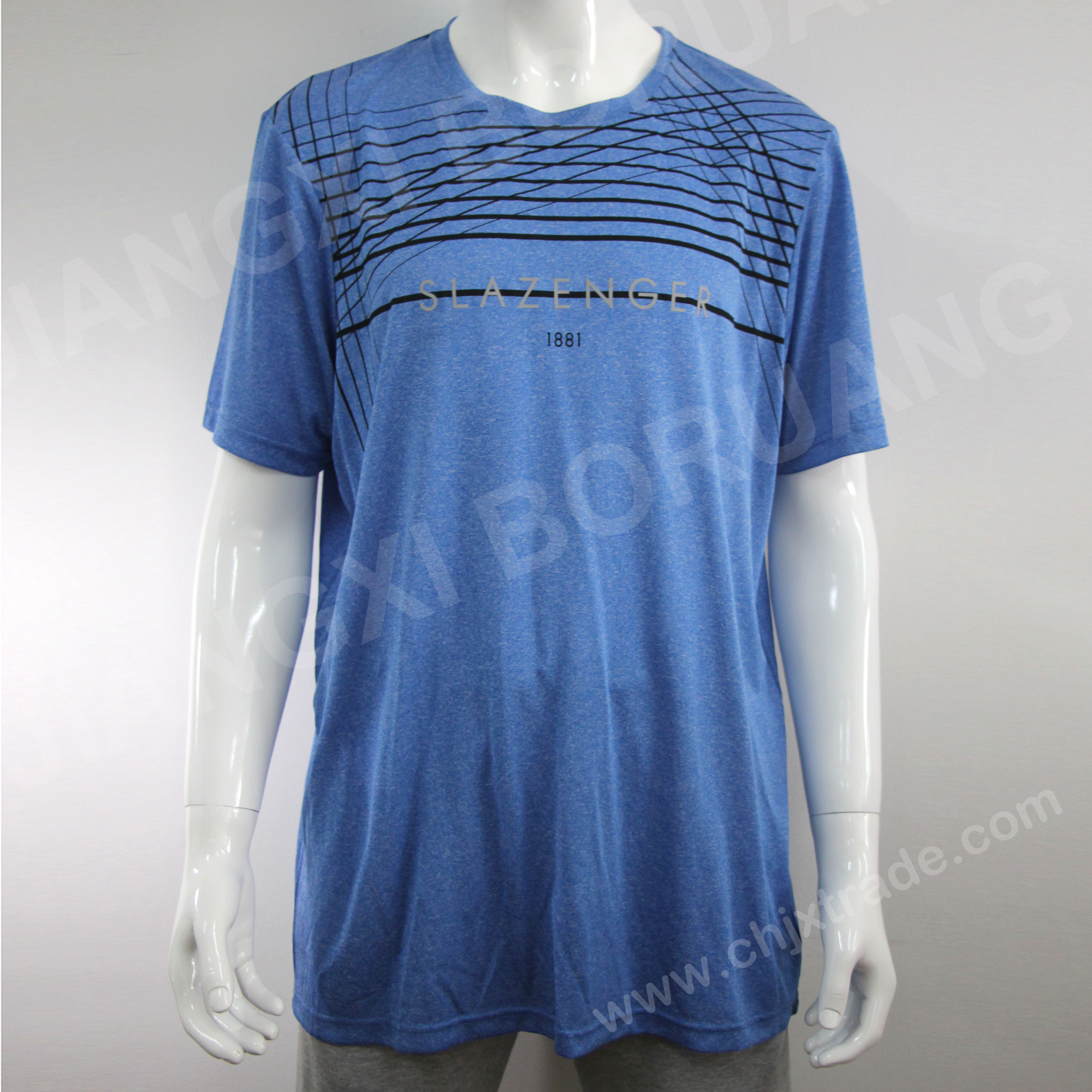 Mens 100%polyester Moisture Wicking T-Shirt With Print