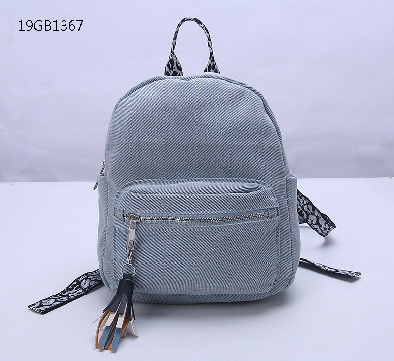 Blue canvas backpack