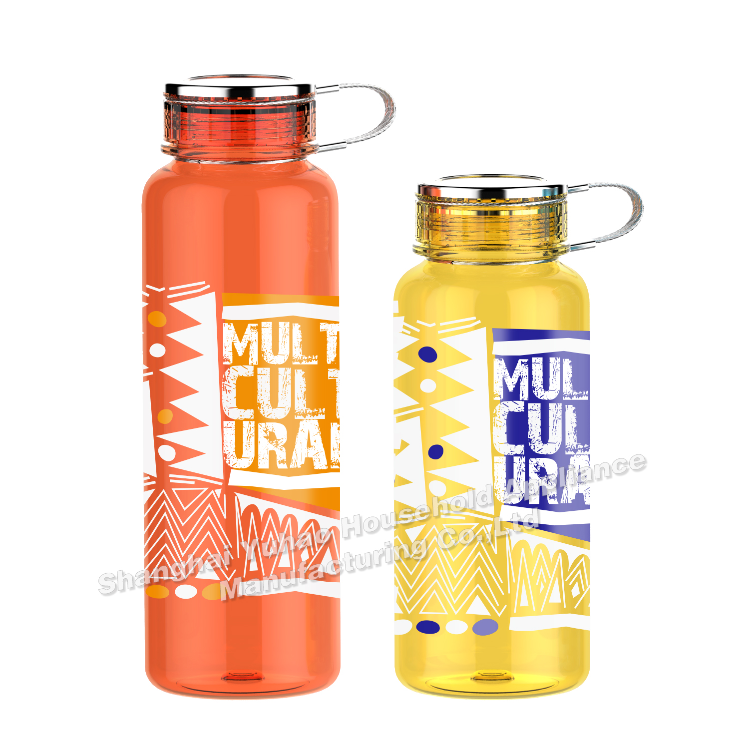 950ml Tritan Plastic Water Bottle with Carrying Pouch Shoulder Strap