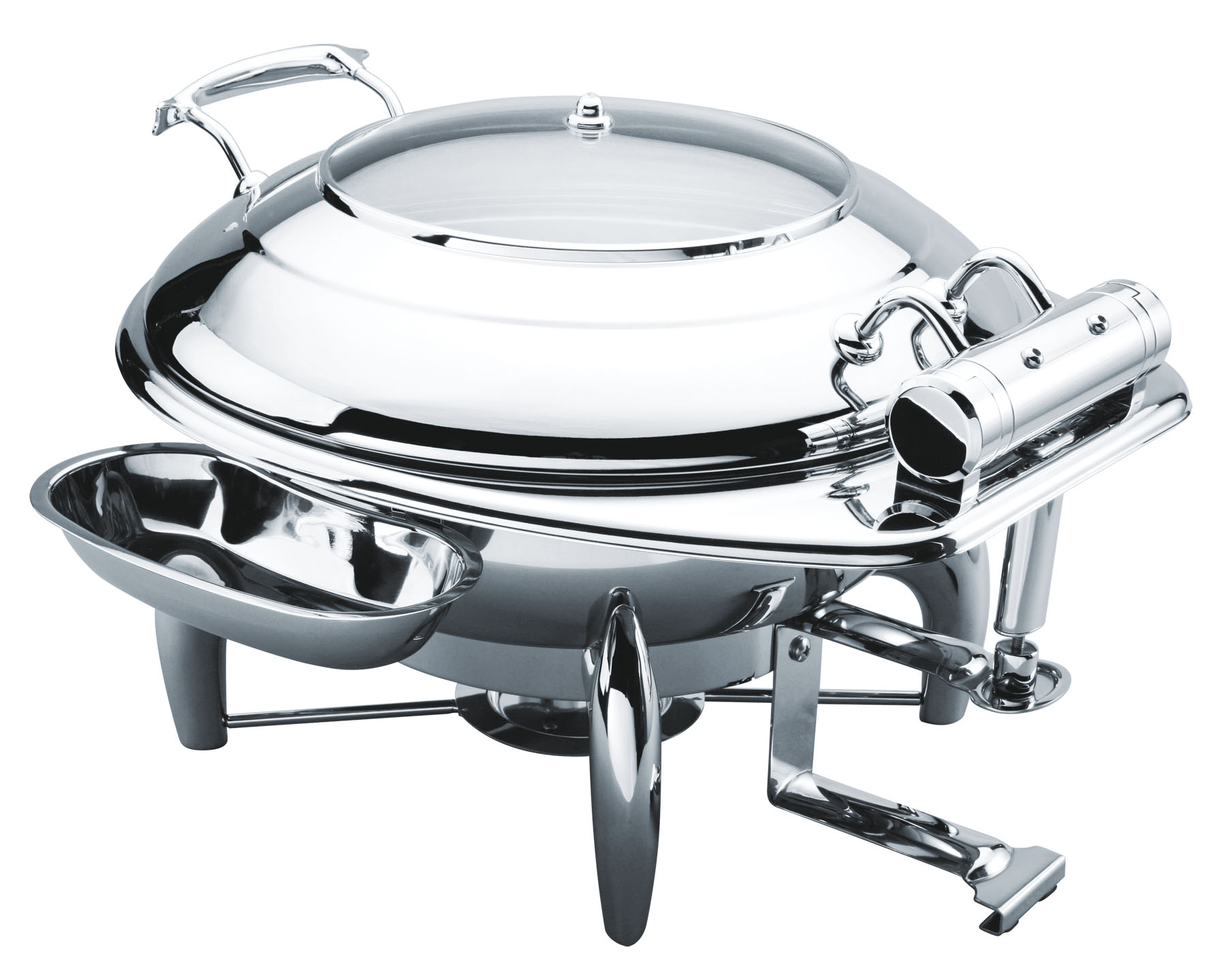 Exquisite collection chafing dish with Hydraulic hinge 6L round shape buffet equipment