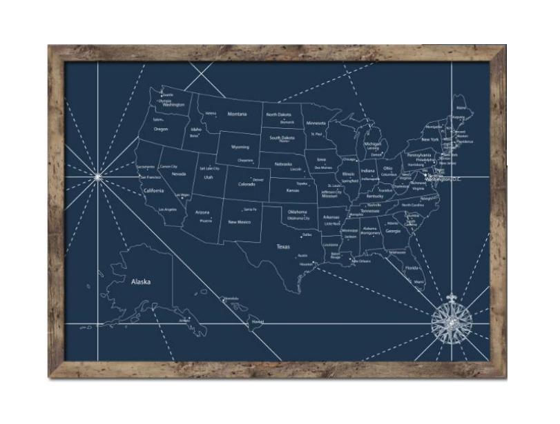 Wooden frame blue board