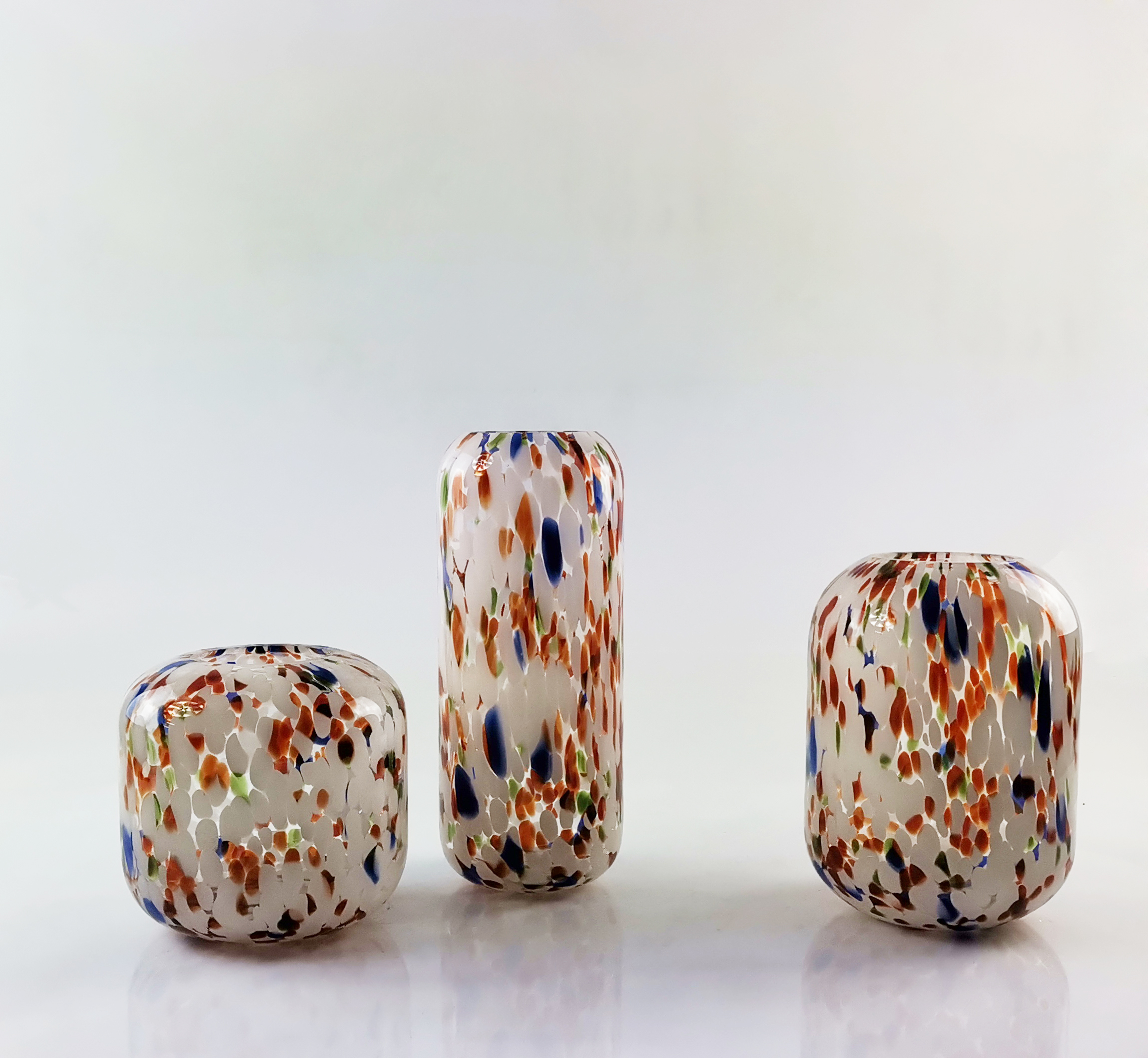 Handmade colored glass vase