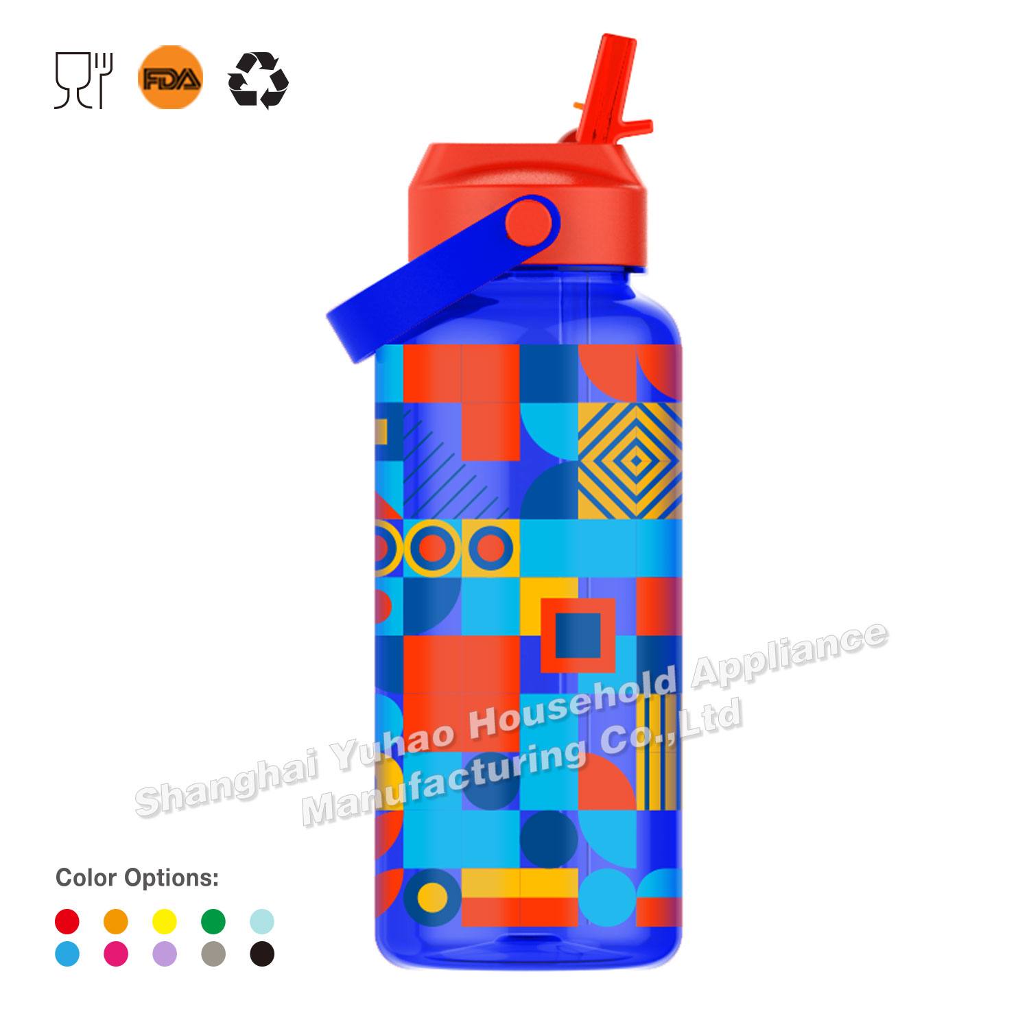960ml Tritan Infuel Straw Plastic Water Bottle
