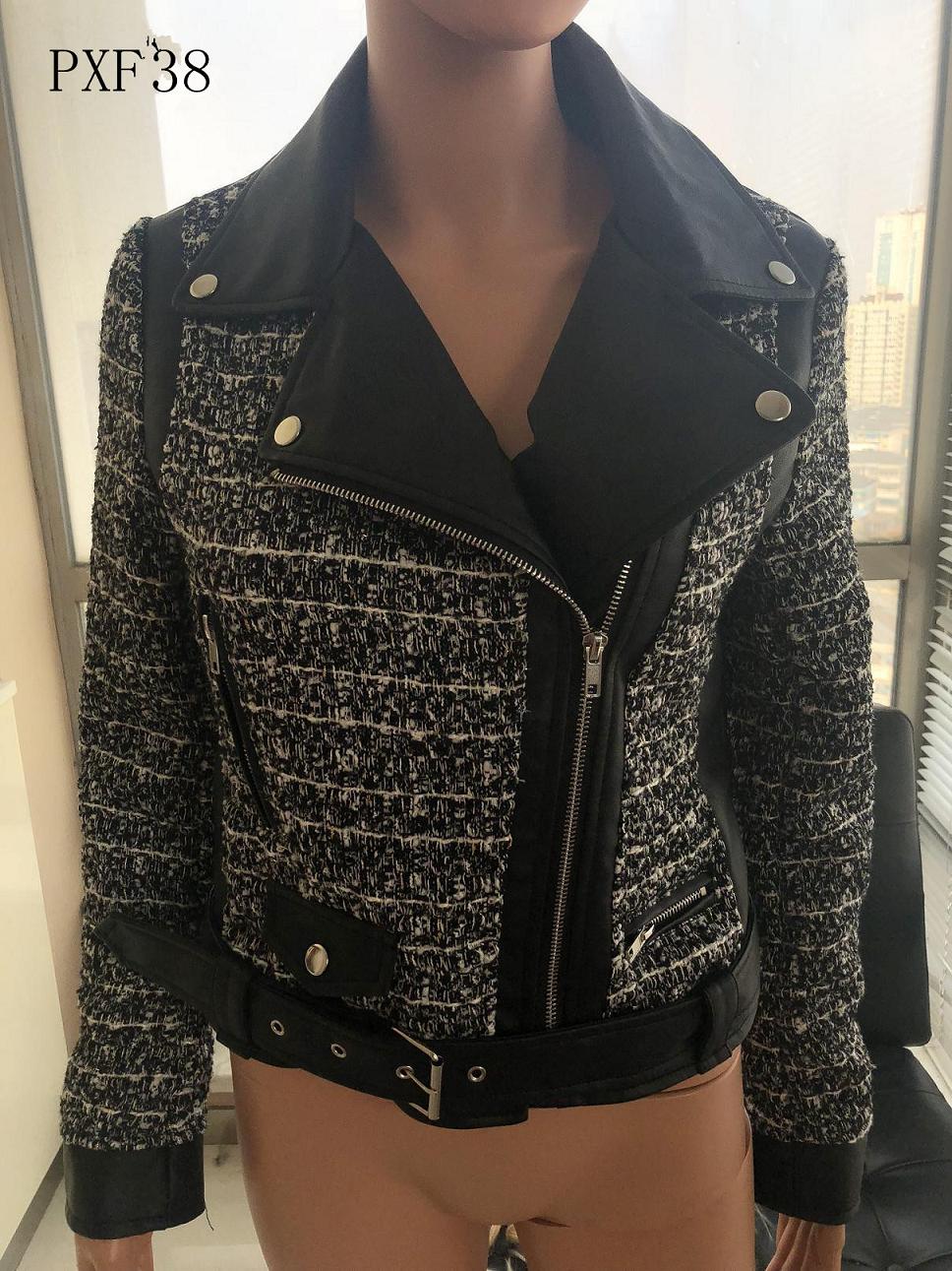 Ladies Print Embroider Pu Jacket