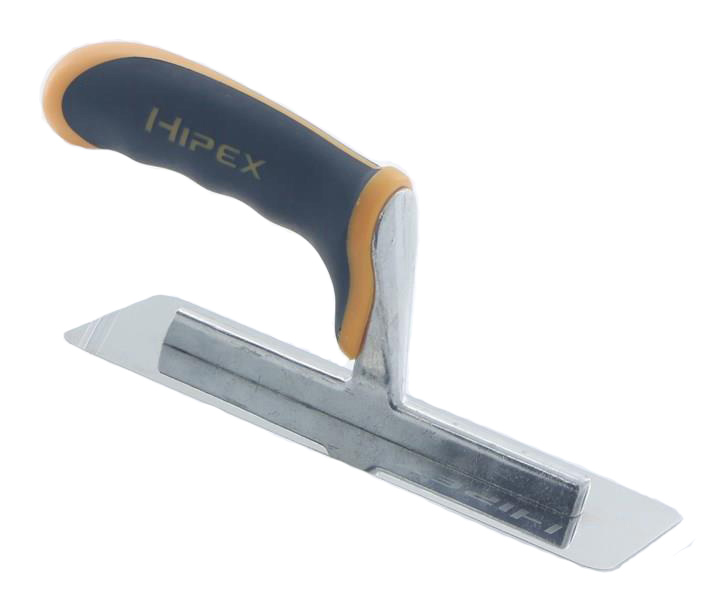 Finishing stucco trowel with bevelled edges