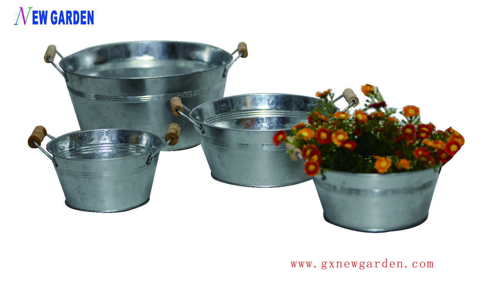 zinc flower planter