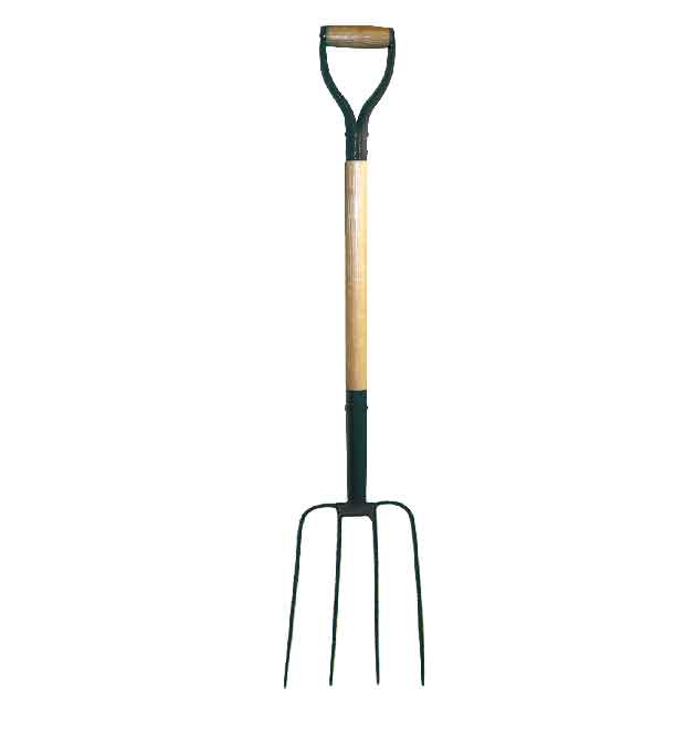 4 Teeth Forged Fork With Wooden Handle Steel Y Grip