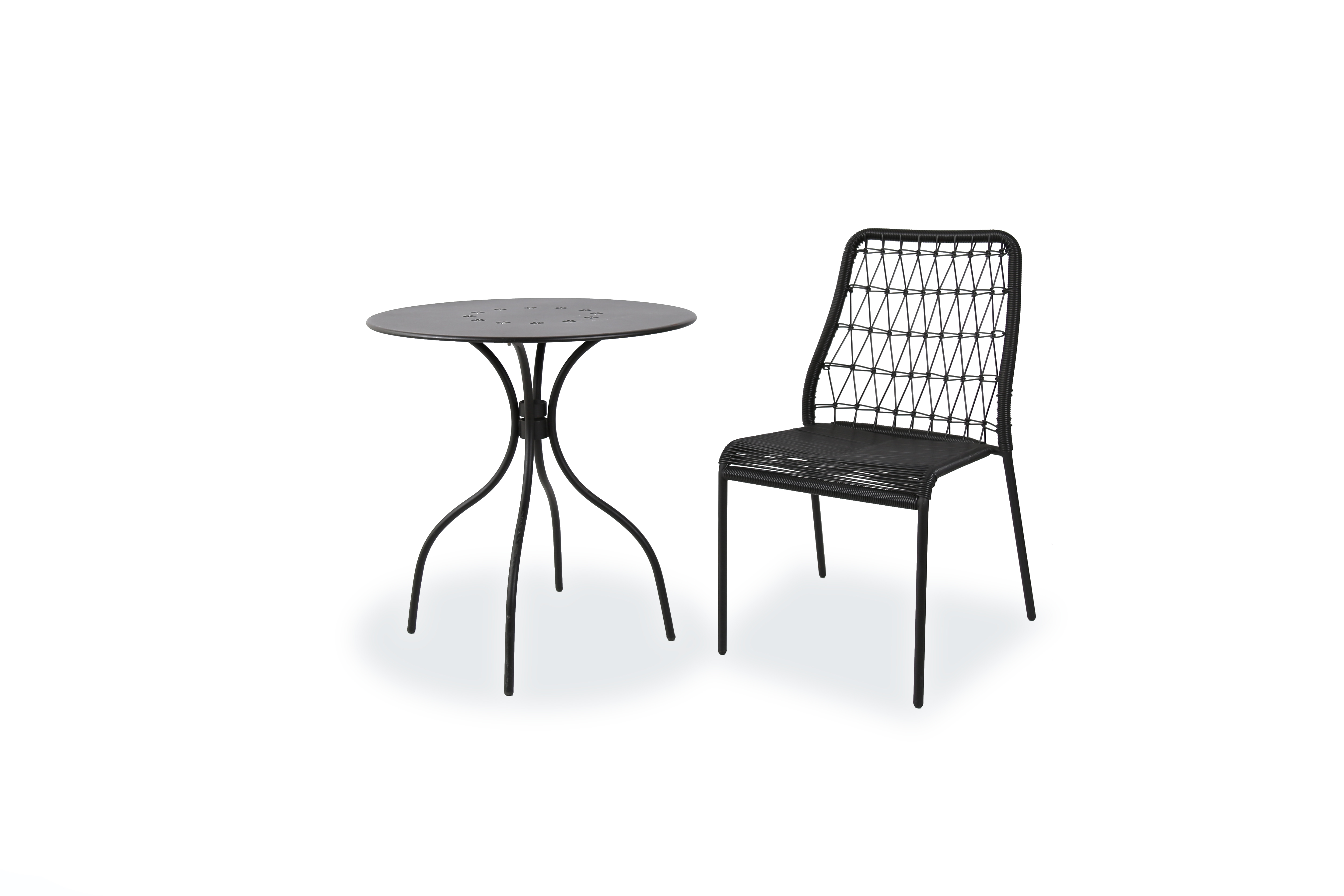 steel weaving chair and steel table