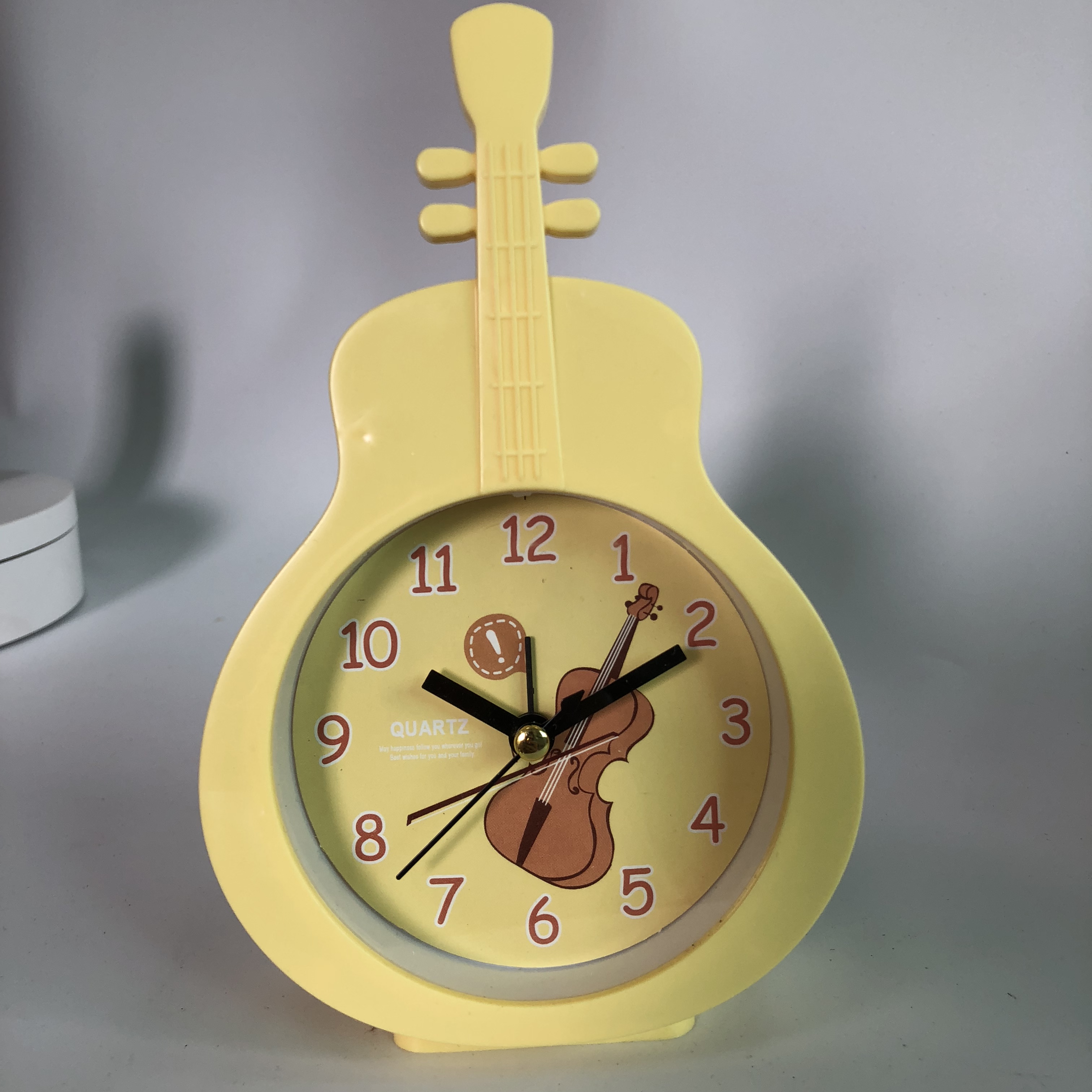 18CM Plastic Violin shaped kids alarm clock