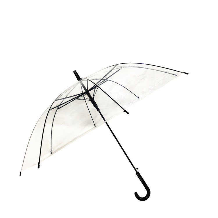 21inch Wholesale Plastic Clear Transparent POE Gift Rain Straight Umbrellas
