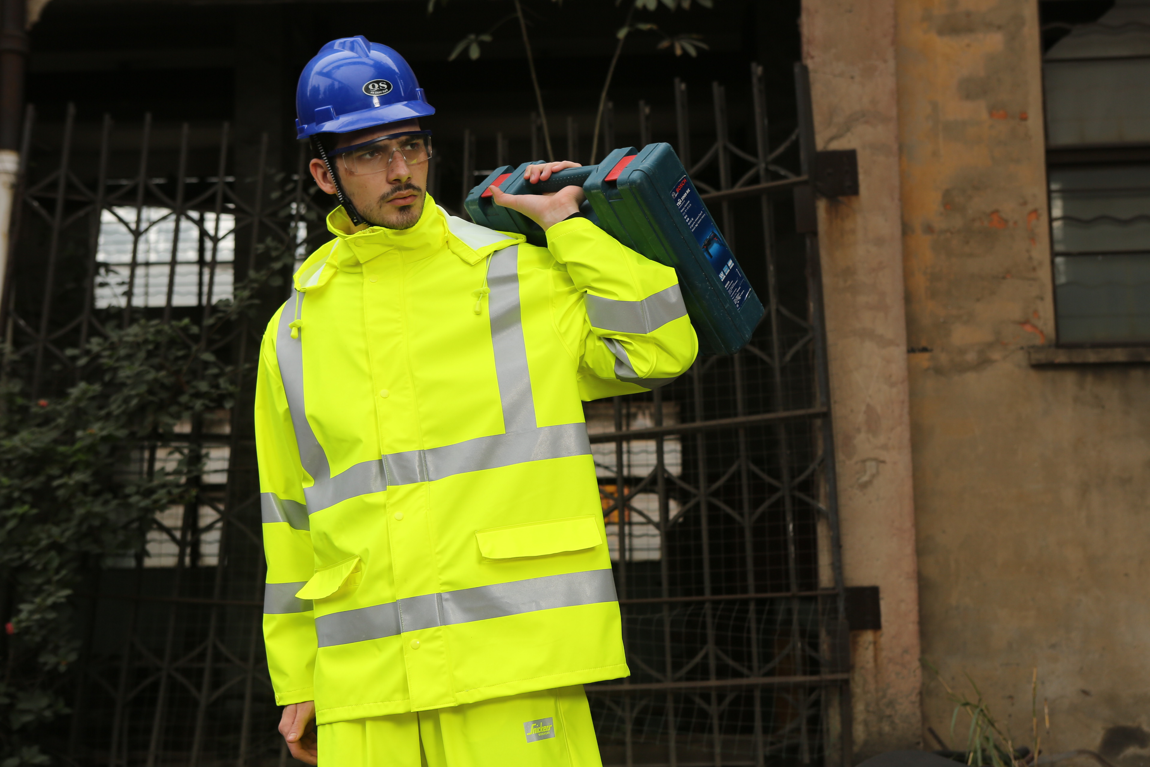 210g Pu/Polyester Rainsuit Conforms To En343 En20471