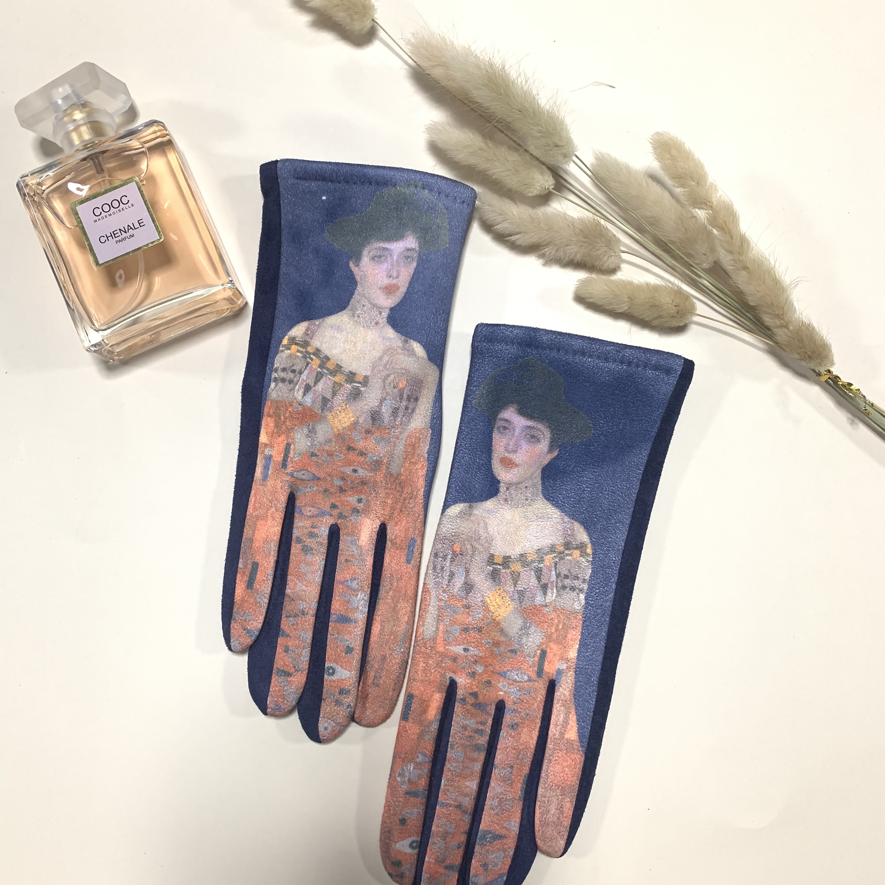 Ladies Gloves with oil painting print