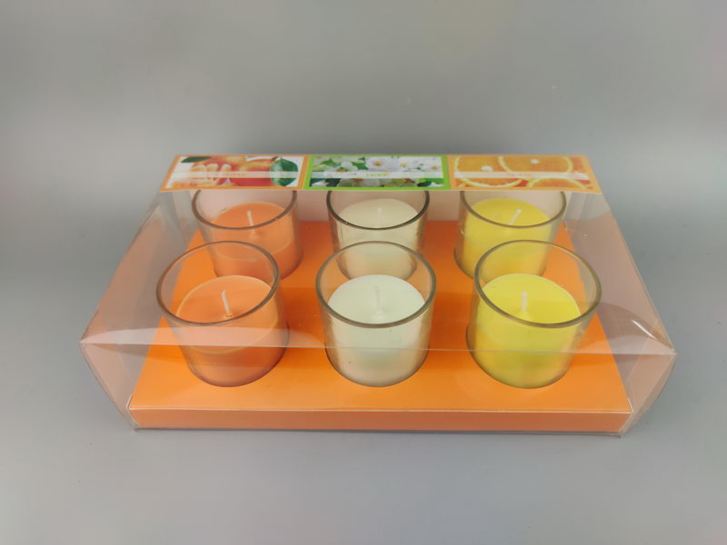 S/6 glass jar candles