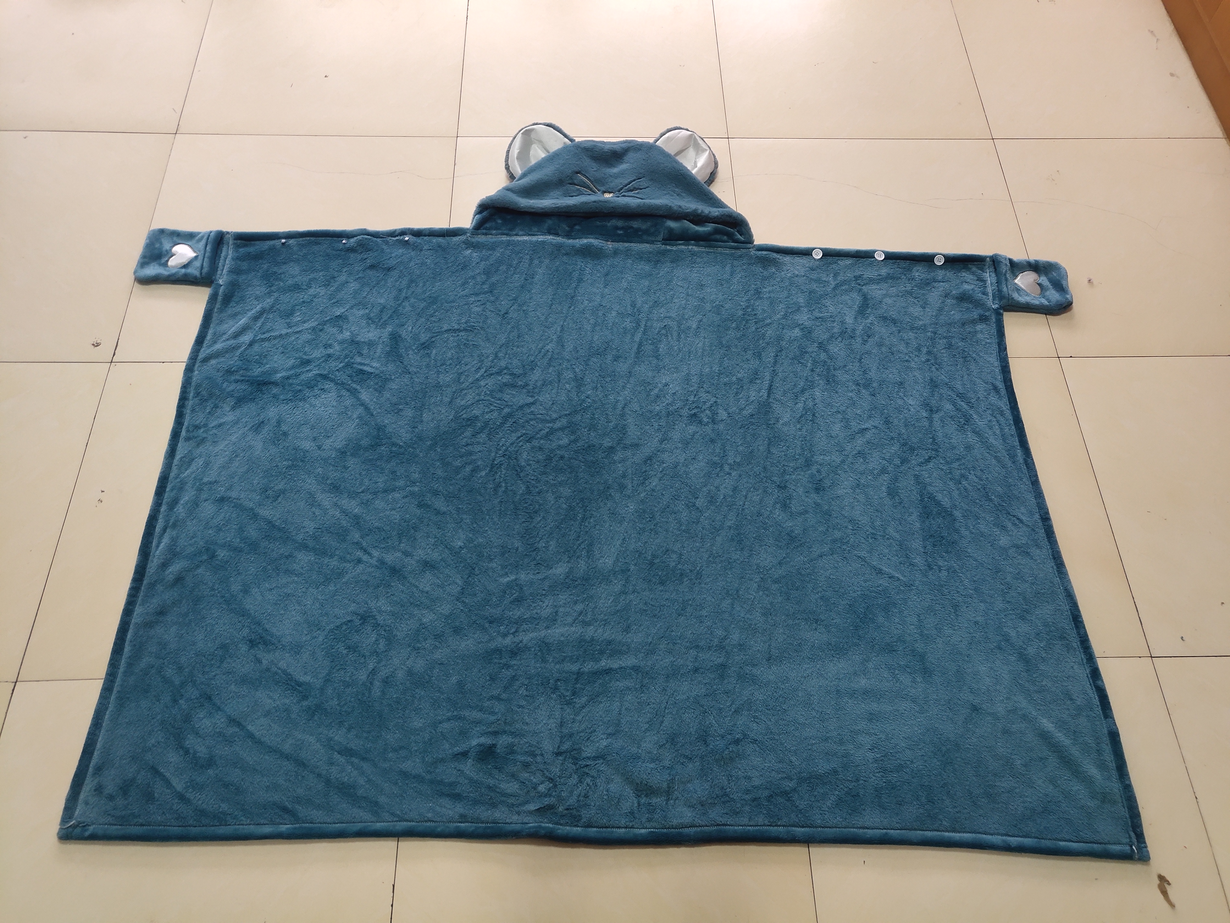 Flannel fleece Kids blanket with hood