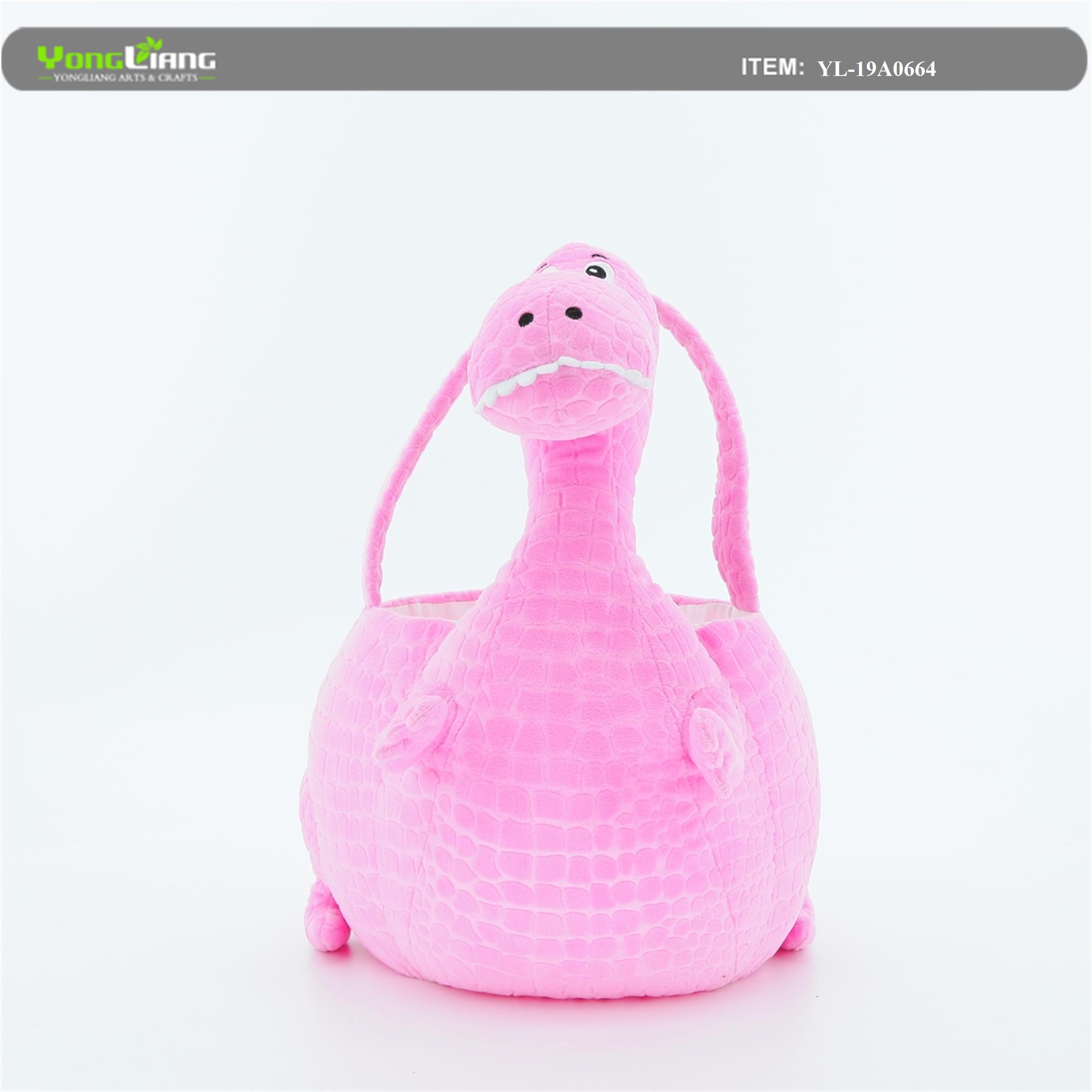 City Streets Dinosaur Medium Plush Kids Easter Egg Basket